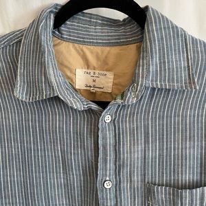 Rag and Bone 100% Cotton Striped Button Down Size Medium